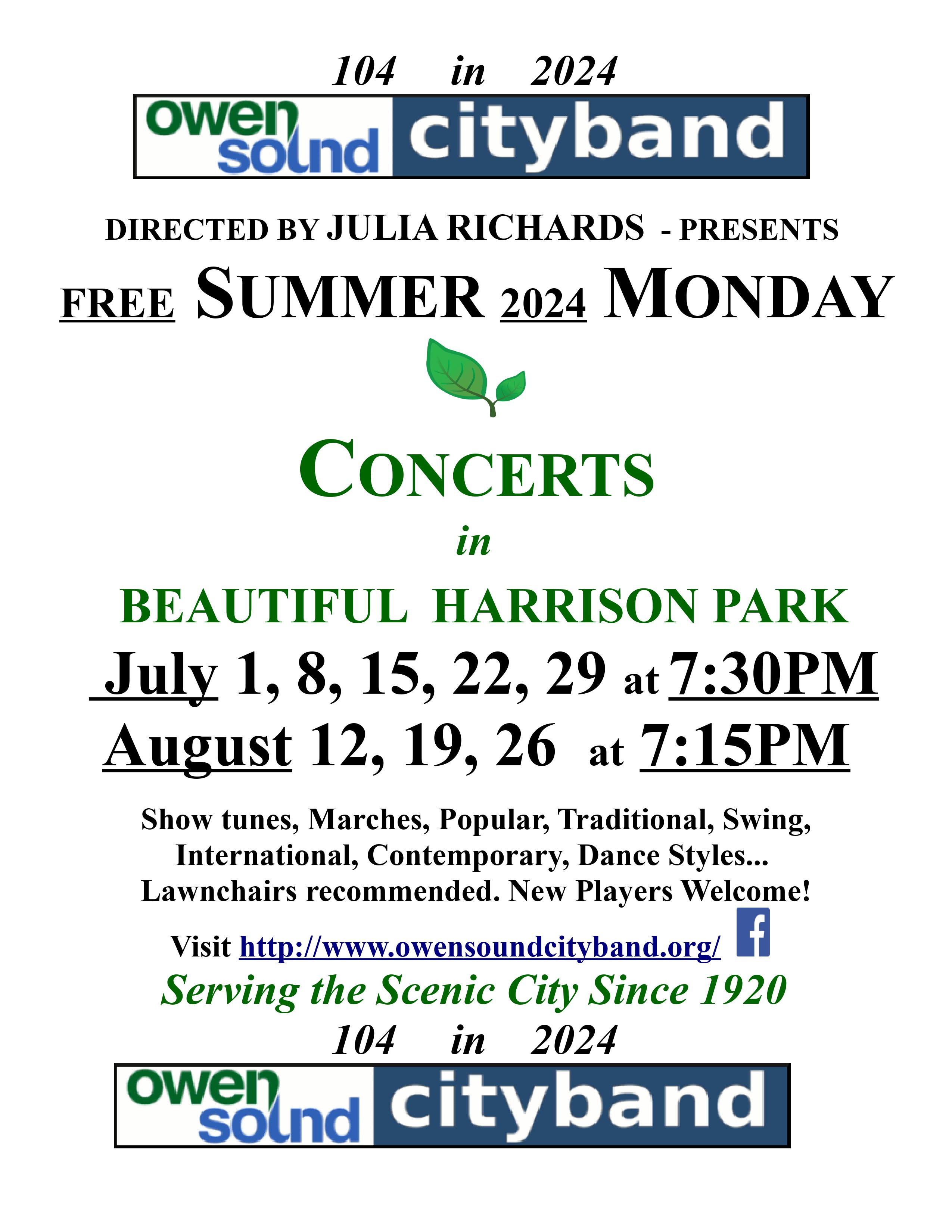 Event image Summer Monday Concerts in the Park